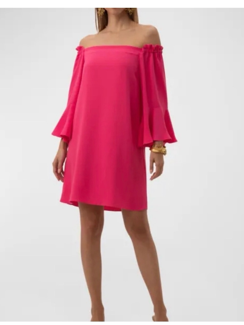 Trina Turk Hot Pink Off-Shoulder Mini Dress